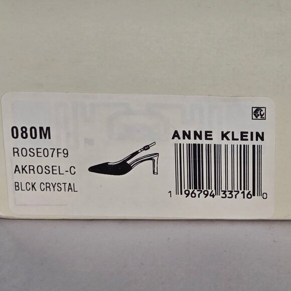 Anne Klein Women's Rosel Snip Toe Slingback Dress Pumps - Black Crystal - Picture 6 of 7